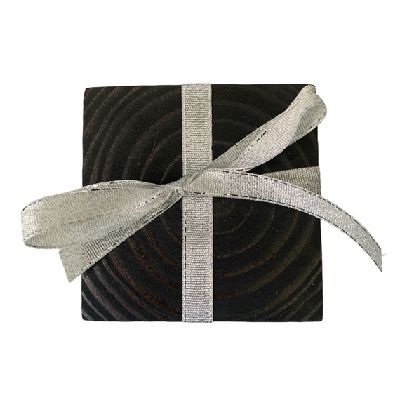 Wooden Coaster Set Handmade In USA Rustic Cabin Decor Jacobean Stain 5 PC - Picture 3 of 6